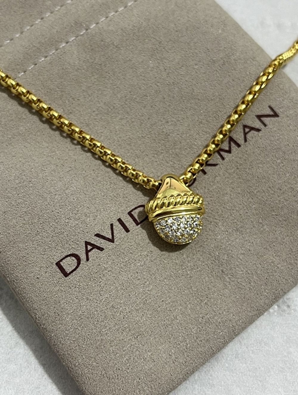 ❤️ David Yurman Cable Collectibles Collection: Pavé Diamond Acorn Pendant Neckla